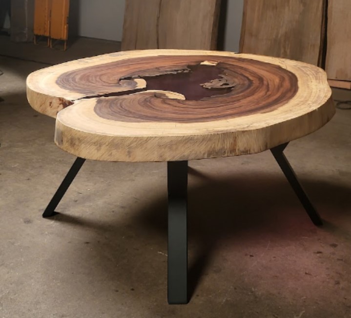 Live Edge Conference Table - Parota Wood Slab Dining Table - 96